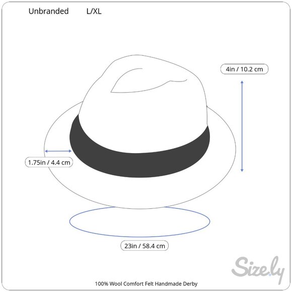 100% Wool Comfort Felt Handmade Derby Bowler Fedora Black Hat L/XL - Picture 9 of 9